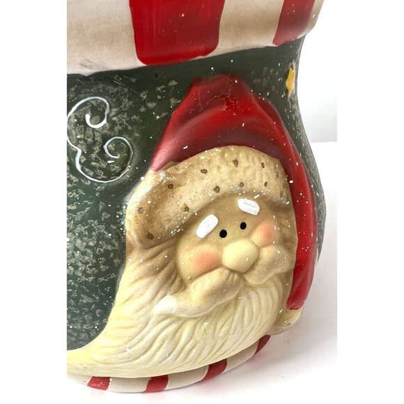 Vintage Ceramic Santa Cookie Jar With Lid - Picture 2 of 8